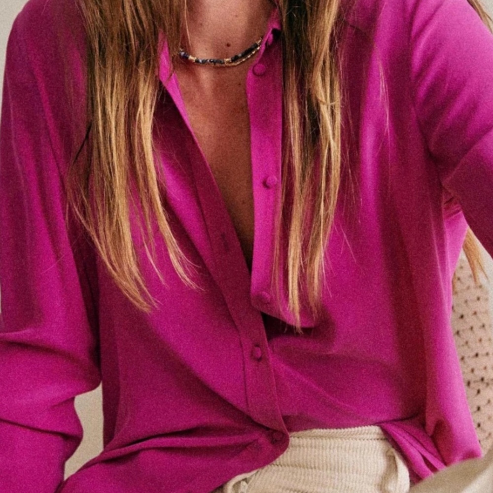 Sezane Ann Shirt in Fuchsia (Size 4), worn once